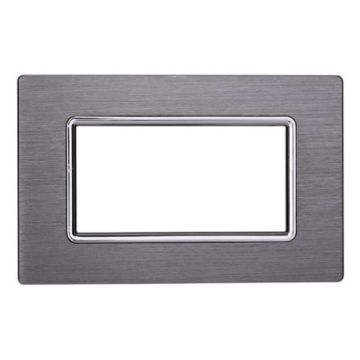 Placca compatibile Bticino Livinglight 3 moduli alluminio colore argento satinato