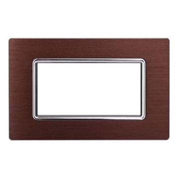 Plaque compatibles Bticino Livinglight 3 modules aluminium couleur bronze