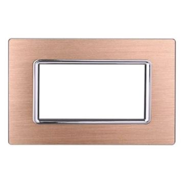Placca compatibile Bticino Livinglight 3 moduli alluminio colore oro