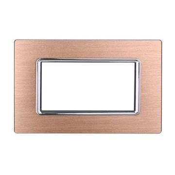 Compatible plate Bticino Livinglight 4 modules aluminum gold color