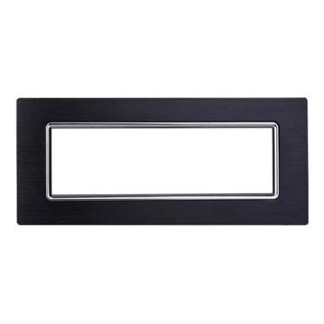 Plaque compatibles Bticino Livinglight 7 modules aluminium couleur noir