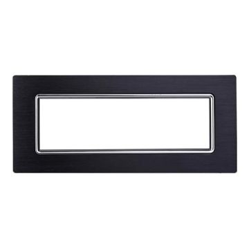 Kompatible Abdeckrahmen Bticino Livinglight 7 module aluminium Schwarz Farbe