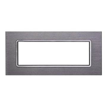Plaque compatibles Bticino Livinglight 7 modules aluminium couleur argent satiné
