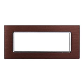 Placca compatibile Bticino Livinglight 7 moduli alluminio colore bronzo