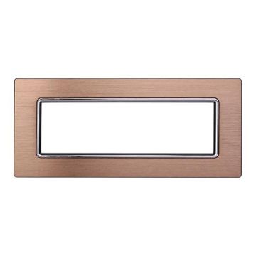 Placca compatibile Bticino Livinglight 7 moduli alluminio colore oro