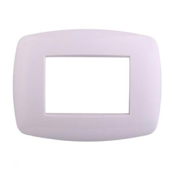 Placca compatibile Bticino Livinglight 3 moduli plastica slim colore bianco