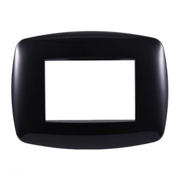 Compatible plate Bticino Livinglight 3 modules slim plastic black color