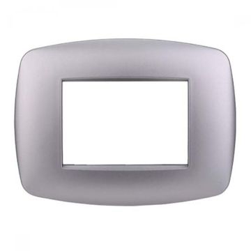 Compatible plate Bticino Livinglight 3 modules slim plastic silver color