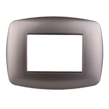 Compatible plate Bticino Livinglight 3 modules slim plastic titanium color