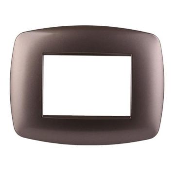 Ettroit Bticino Livinglight kompatible Platte 3 schlanke Kunststoffmodule, bronzefarbene Stahlfarbe – LN87310
