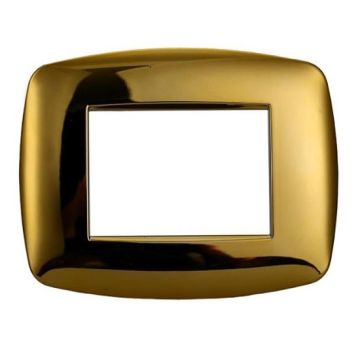 Ettroit Bticino Livinglight kompatible Platte 3 schlanke Kunststoffmodule, glänzende Goldfarbe - LN87312