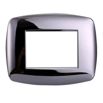 Kompatible Abdeckrahmen Bticino Livinglight 3 module slim Kunststoff chrom glänzend Farbe