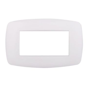 Placca compatibile Bticino Livinglight 4 moduli plastica slim colore bianco