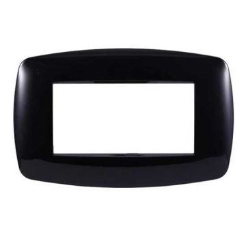 Placca compatibile Bticino Livinglight 4 moduli plastica slim colore nero