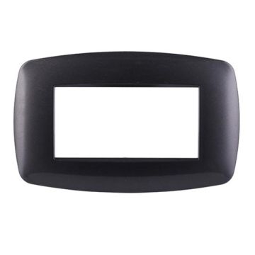 Placca compatibile Bticino Livinglight 4 moduli plastica slim colore acciaio scuro