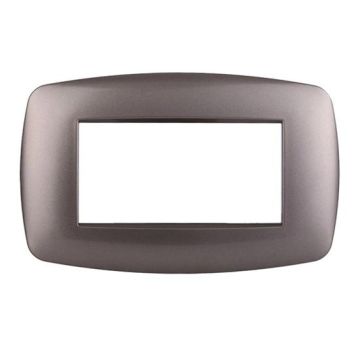 Placca compatibile Bticino Livinglight 4 moduli plastica slim colore titanio