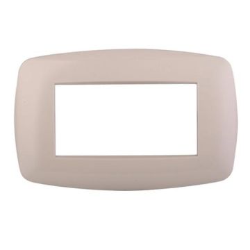 Placca compatibile Bticino Livinglight 4 moduli plastica slim colore sabbia