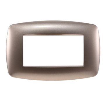 Ettroit Bticino Livinglight kompatible Platte 4 schlanke Kunststoffmodule, bronzefarbene Stahlfarbe – LN87410