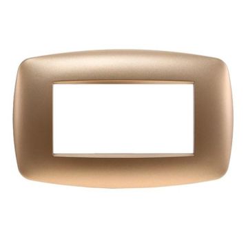 Placca compatibile Bticino Livinglight 4 moduli plastica slim colore oro