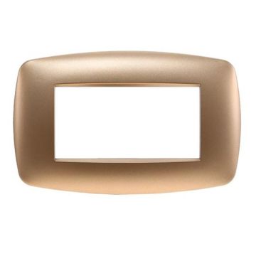 Ettroit Bticino Livinglight kompatible Platte 4 schlanke Kunststoffmodule, goldfarben - LN87411