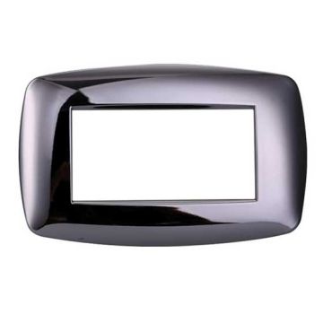 Placca compatibile Bticino Livinglight 4 moduli plastica slim colore cromato lucido