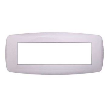 Placca compatibile Bticino Livinglight 7 moduli plastica slim colore bianco