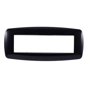 Ettroit Bticino Livinglight kompatible Platte 7 schlanke Kunststoffmodule, schwarze Farbe – LN87702