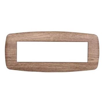 Ettroit Bticino Livinglight kompatible Platte 7 schlanke Kunststoffmodule, helle Holzfarbe - LN87704