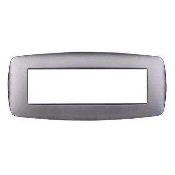 Placca compatibile Bticino Livinglight 7 moduli plastica slim colore argento