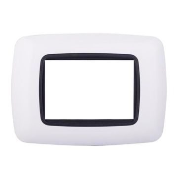 Compatible plate Bticino Livinglight 3 modules convex plastic white color