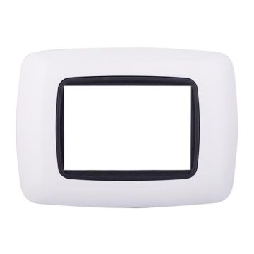 Ettroi-kompatible Bticino Livinglight 3-Modul-abgerundete Kunststoffplatte, weiße Farbe – LN88301