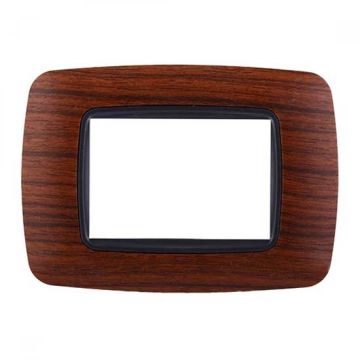 Ettroit Bticino Livinglight kompatible Platte mit 3 Modulen, runder Kunststoff in Bruyèrefarbe – LN88303