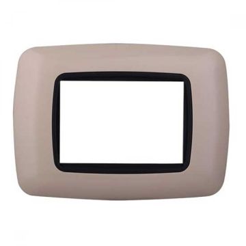 Compatible plate Bticino Livinglight 3 modules convex plastic sand color
