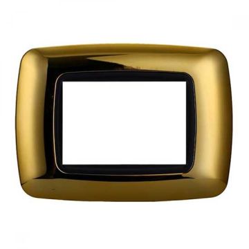 Kompatible Abdeckrahmen Bticino Livinglight 3 module konvexer Kunststoff gold glänzend Farbe