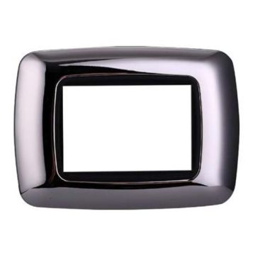 Compatible plate Bticino Livinglight 3 modules convex plastic polished chrome color