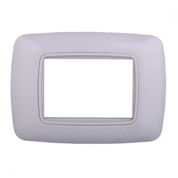 Compatible plate Bticino Livinglight 3 modules convex plastic white with white interior color