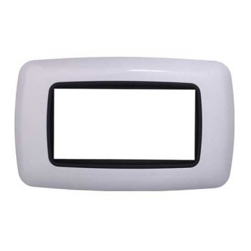 Placca compatibile Bticino Livinglight 4 moduli plastica bombata colore bianco