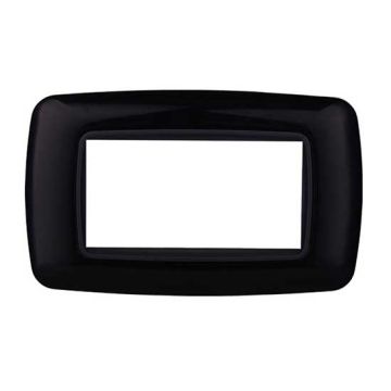 Compatible plate Bticino Livinglight 4 modules convex plastic black color