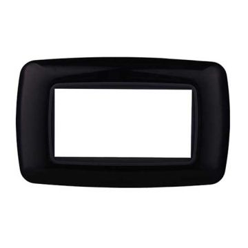 ETTROIT Placca compatibile Bticino Livinglight 4 moduli plastica bombata colore nero