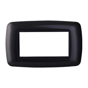 Compatible plate Bticino Livinglight 4 modules convex plastic dark steel graphite color