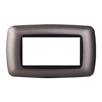 Compatible plate Bticino Livinglight 4 modules convex plastic titanium color