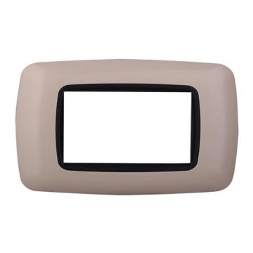 Placca compatibile Bticino Livinglight 4 moduli plastica bombata colore sabbia