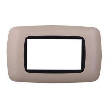 Placca compatibile Bticino Livinglight 4 moduli plastica bombata colore sabbia