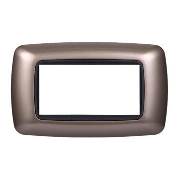 Placca compatibile Bticino Livinglight 4 moduli plastica bombata colore bronzo