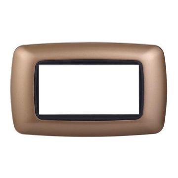 Placca compatibile Bticino Livinglight 4 moduli plastica bombata colore oro