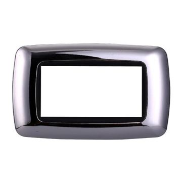 Compatible plate Bticino Livinglight 4 modules convex plastic polished chrome color