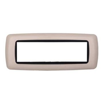 Placca compatibile Bticino Livinglight 7 moduli plastica bombata colore sabbia