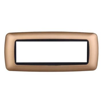 Compatible plate Bticino Livinglight 7 modules convex plastic gold color