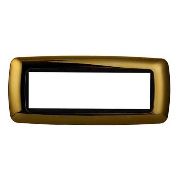 Compatible plate Bticino Livinglight 7 modules convex plastic glossy gold color