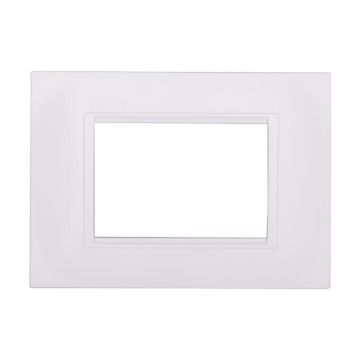 Compatible plate Bticino Livinglight 3 modules square plastic white color
